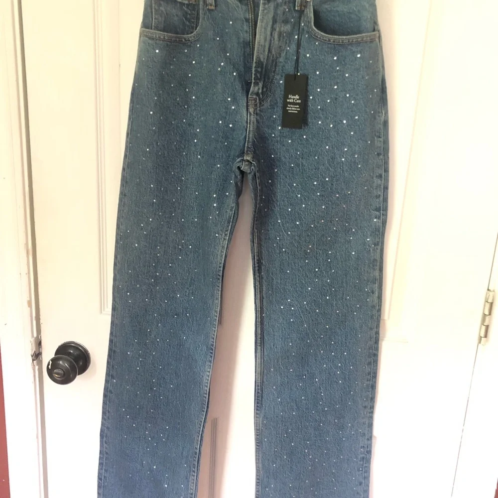 Abercrombie & Fitch High Rise 90s Relaxed Studded Women's Jeans Size 24 - Picture 7 of 12